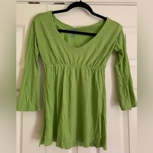 Old Navy XS empire waist scoop neck green T-shirt